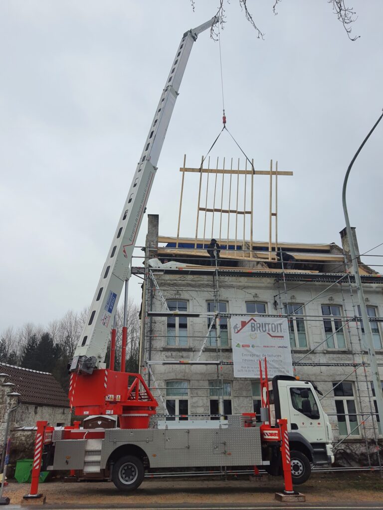 Construction d'une charpente bois pour toiture à Beauvechain